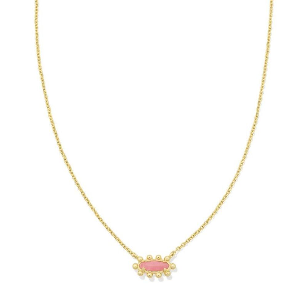 Kendra Scott Emma Framed Pendant Necklace - Gold/Mauve Quartzite One Size
